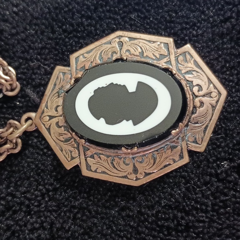 Vintage glass Cameo set on silver